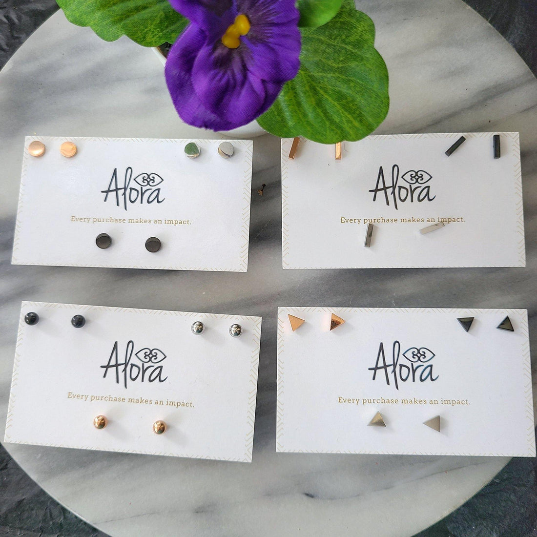 New In: Ginny Stud Set Earring Pack of Three - Alora Boutique
