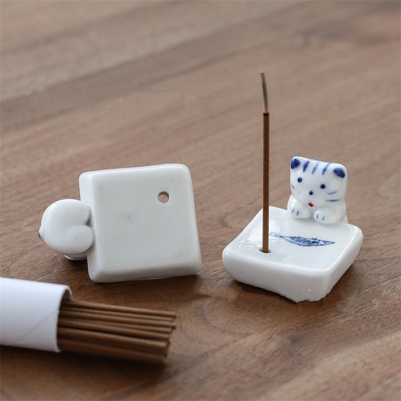 Adorable Puppy and Kitty Incense Holder - Alora Boutique