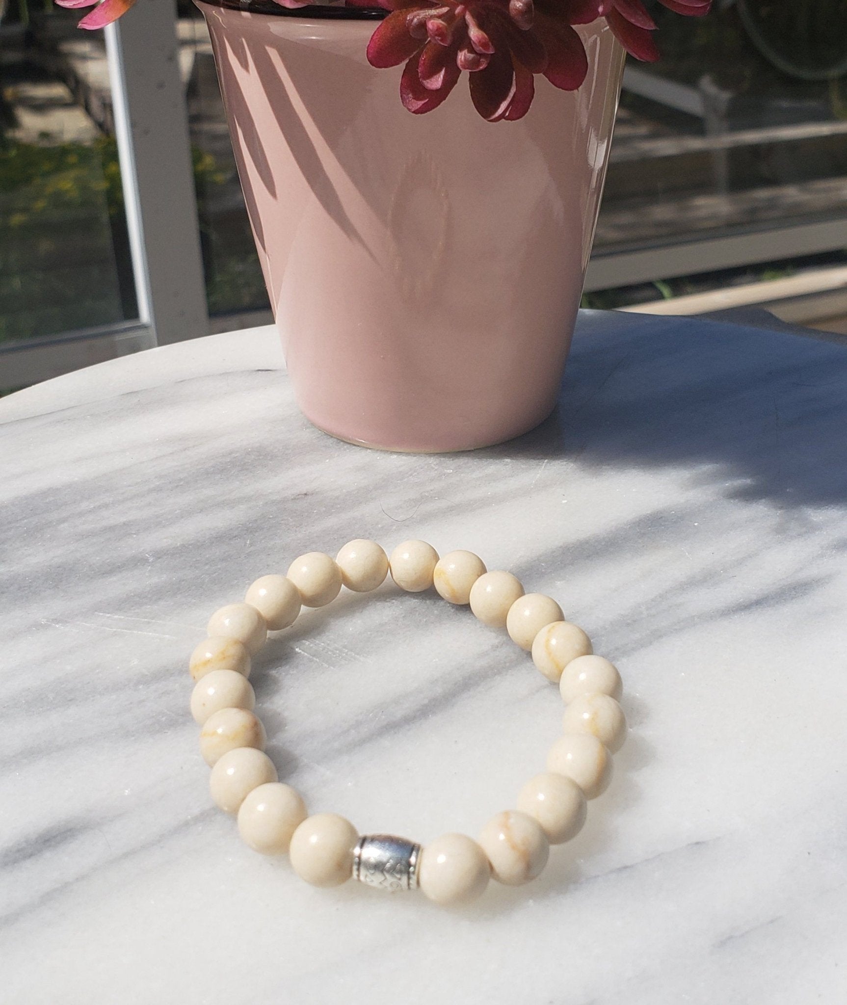 Agatised Wood Gemstone Bracelet | Transformation, Wisdom, Strength - Alora Boutique