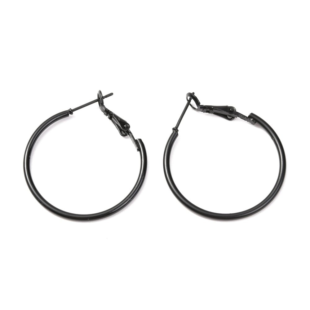 Allison Black Hoop Earrings - Alora Boutique