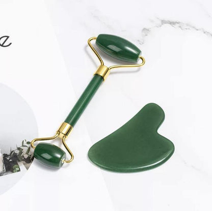 Face Massage Roller and Gua Sha Gift Set - Jade - Alora Boutique