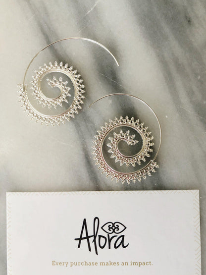 Karina Sprial Earrings - Alora Boutique