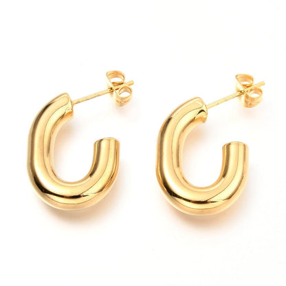 Katie | Thick Dome Hoop Earrings - Alora Boutique