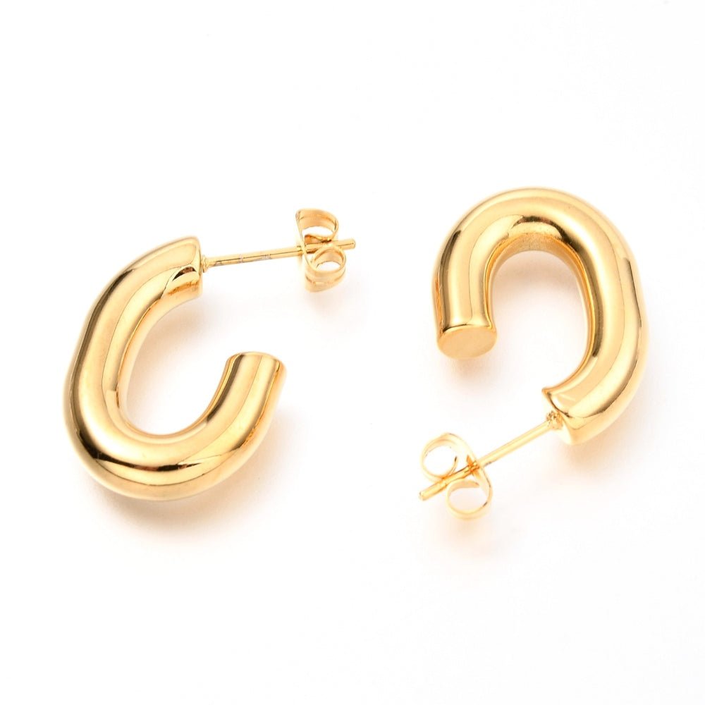 Katie | Thick Dome Hoop Earrings - Alora Boutique