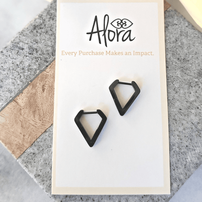 Kelly | Simple Diamond Huggie Hoop Earrings - Alora Boutique