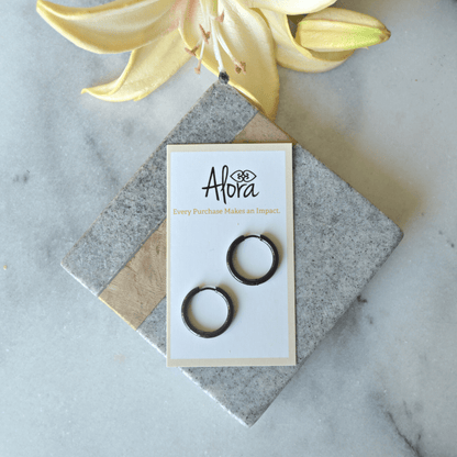Kelly | Simple Huggie Hoop Earrings - Large - Alora Boutique