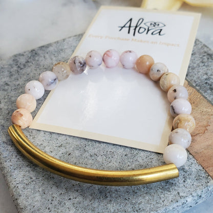 Lilac Jasper Bar Gemstone Bracelet - Alora Boutique