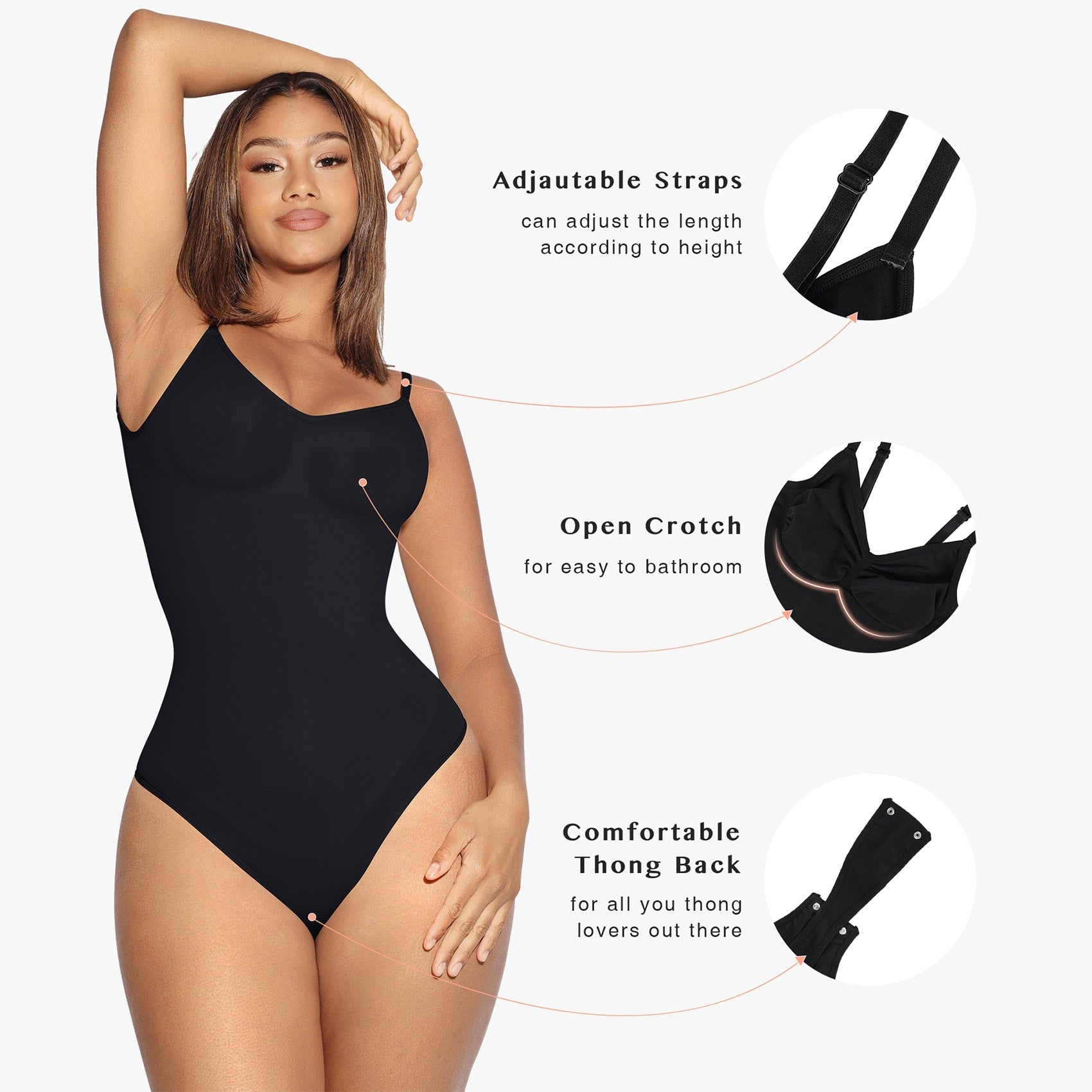  Shapewear For Women Tummy Control Seamless Bodysuit Plus Size  Full Bust Body Shaper Beige 5XL
