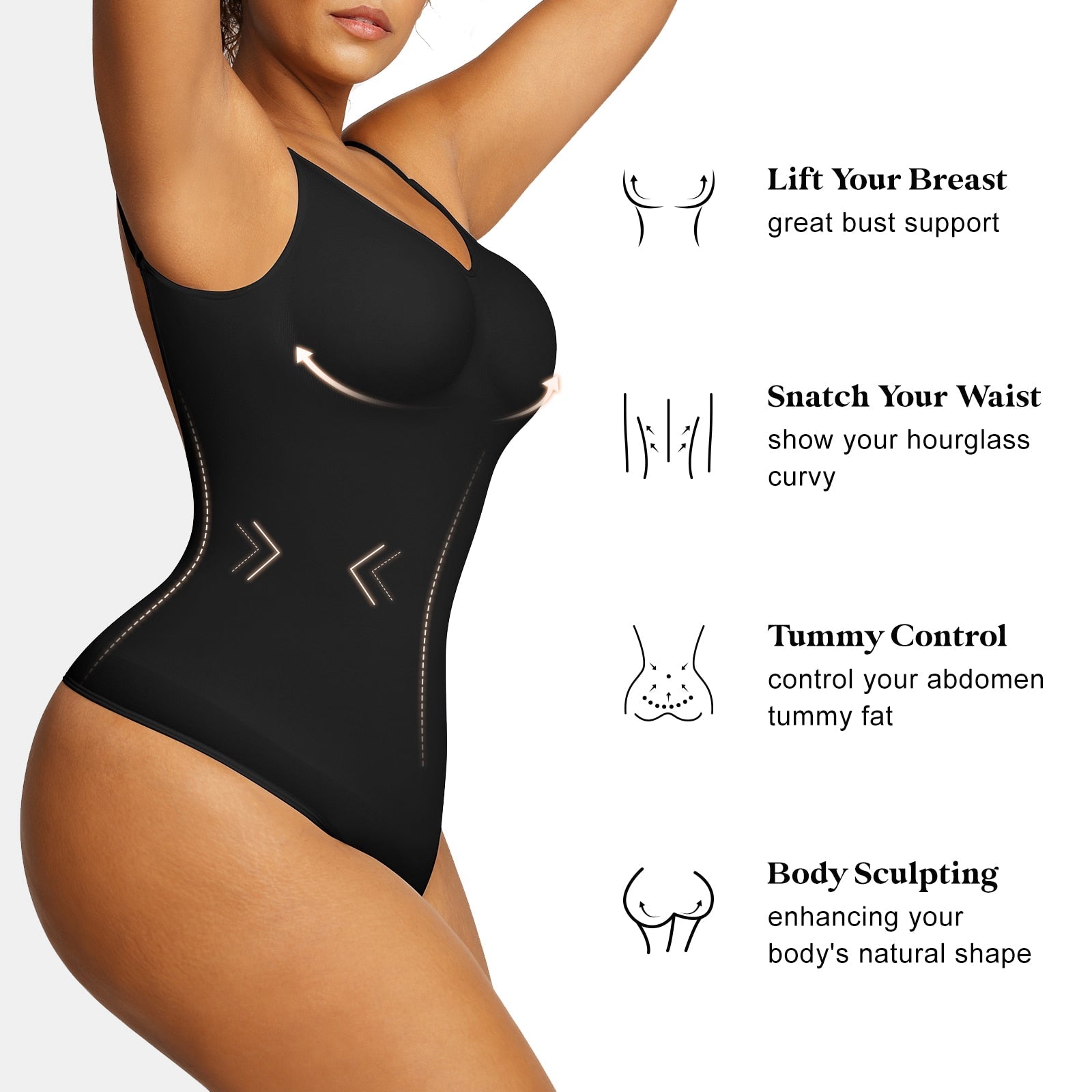 Tummy Control, Bust Enhancing & Waist Slimming Body Shaper