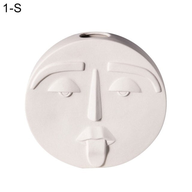 Nile - Abstract Human Face Plant Pot Ceramic - Alora Boutique