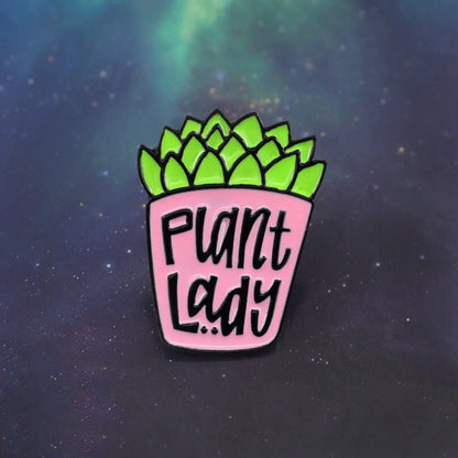 Plant Lady Enamel Pin Badge - Alora Boutique