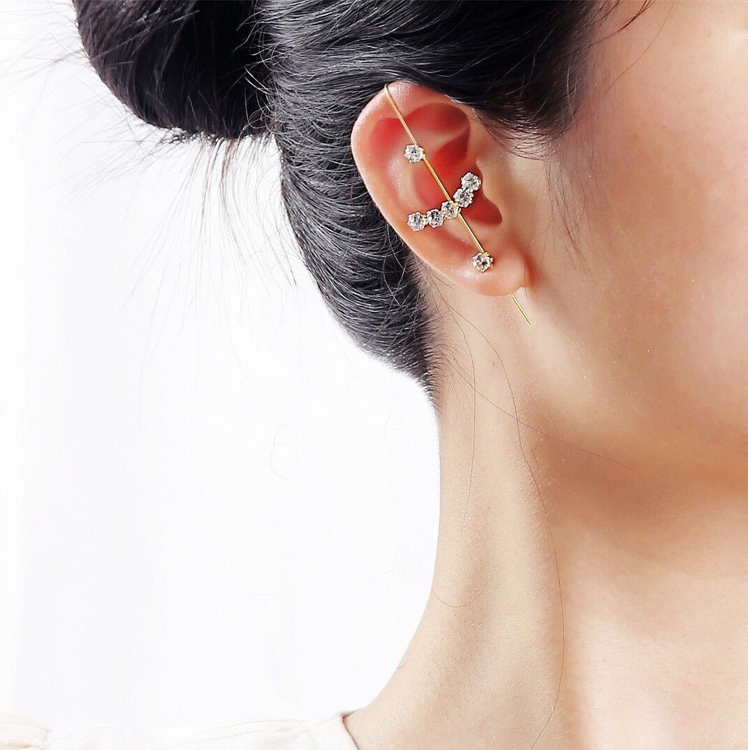 Zaiya Threader Ear Cuff - Crystal - Alora Boutique