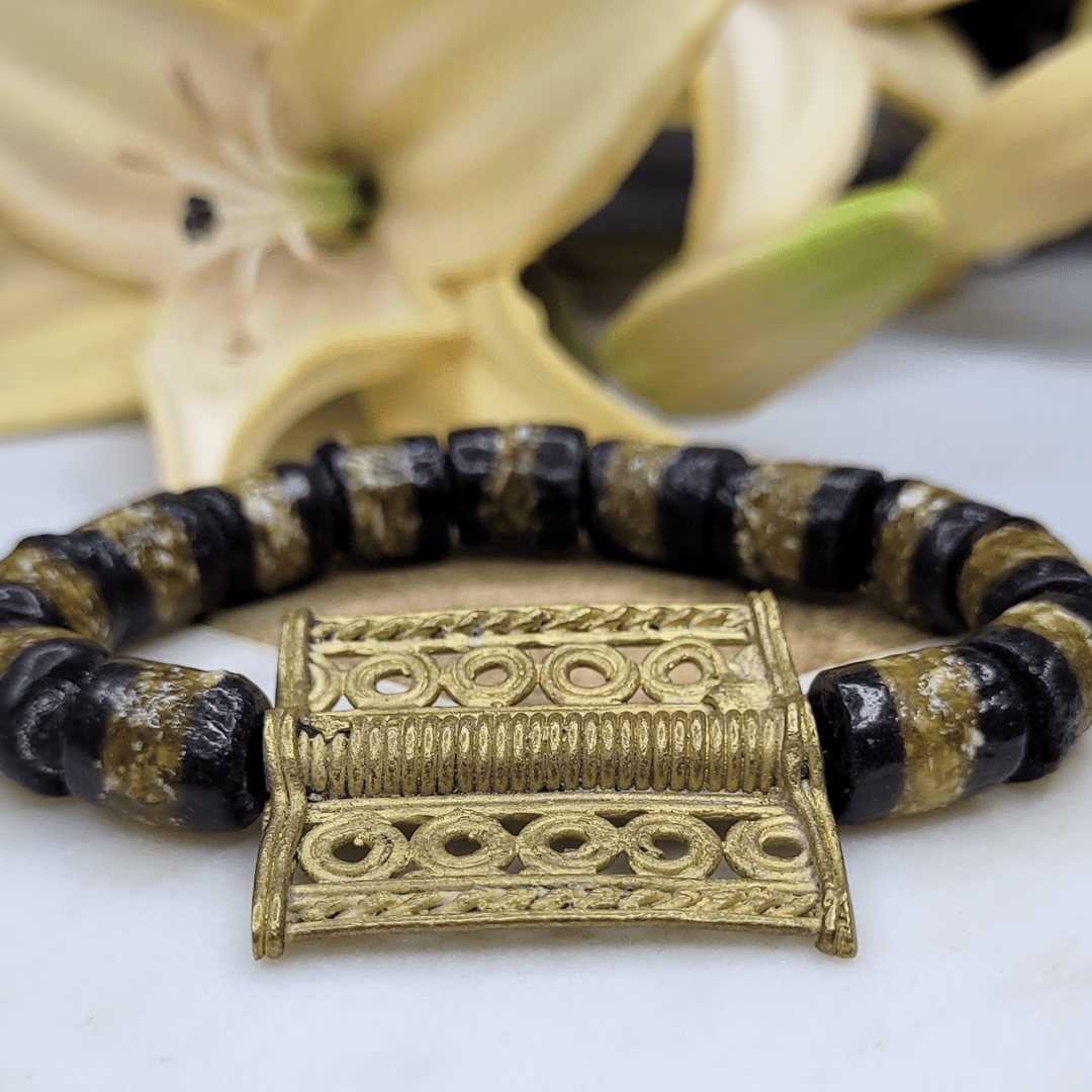 Zulana - Dark Coffee | Sustainable Bracelet | African Recycled Glass - Alora Boutique